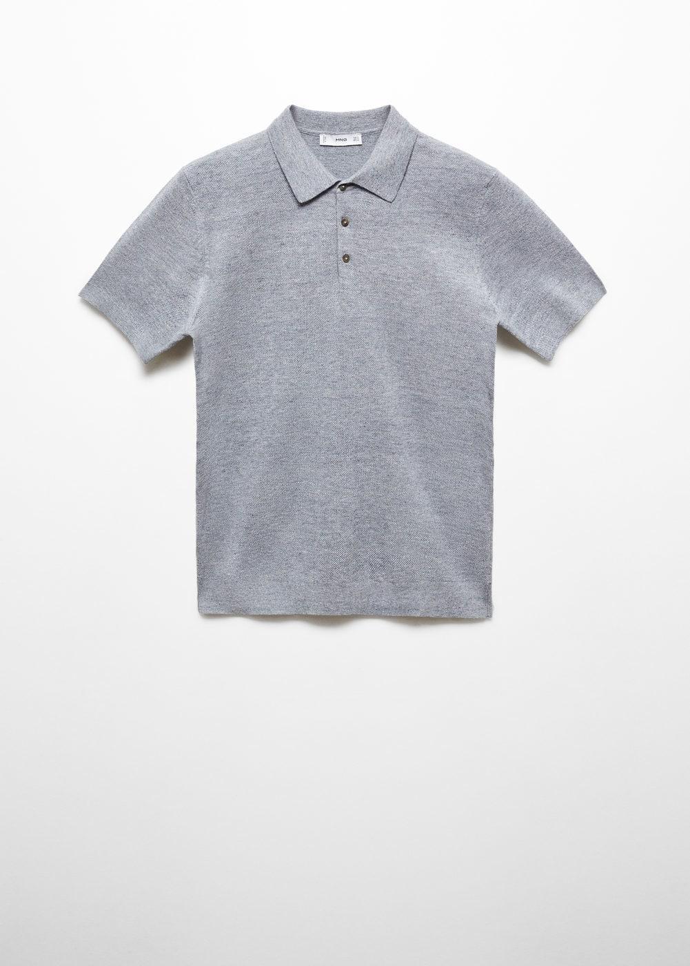 Mango Mens Short-Sleeved Knitted Polo Shirt Product Image