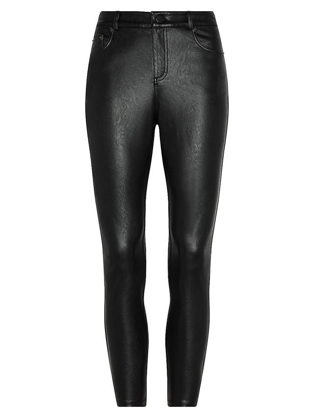 Womens Mid-Rise Faux Leather Skinny Pants Product Image