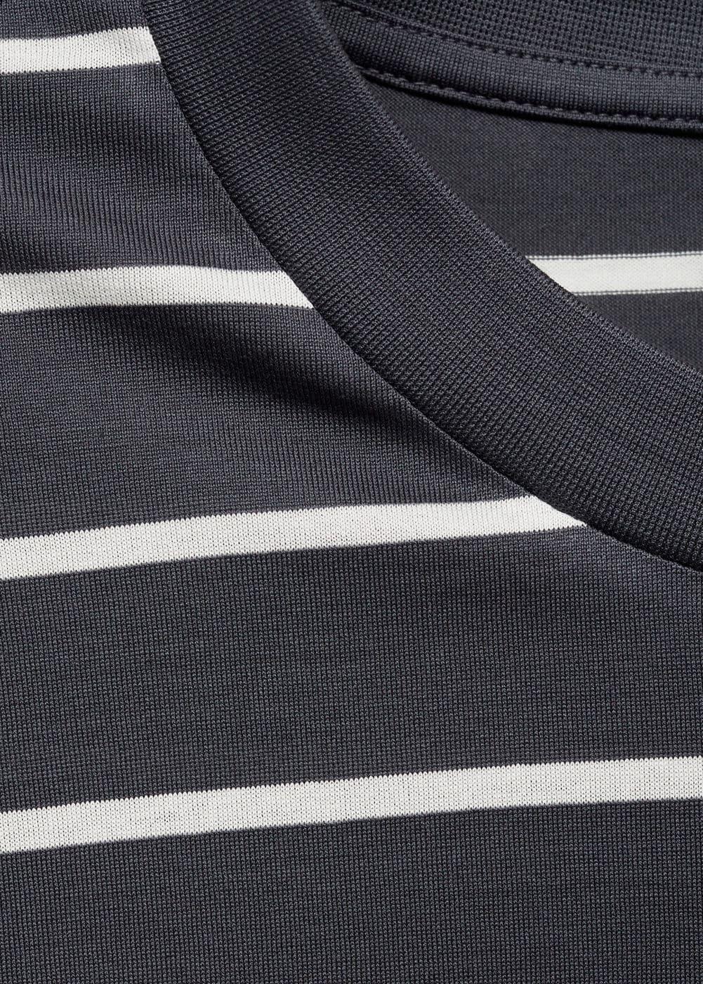 MANGO MAN - Striped cotton T-shirt dark navyMen Product Image