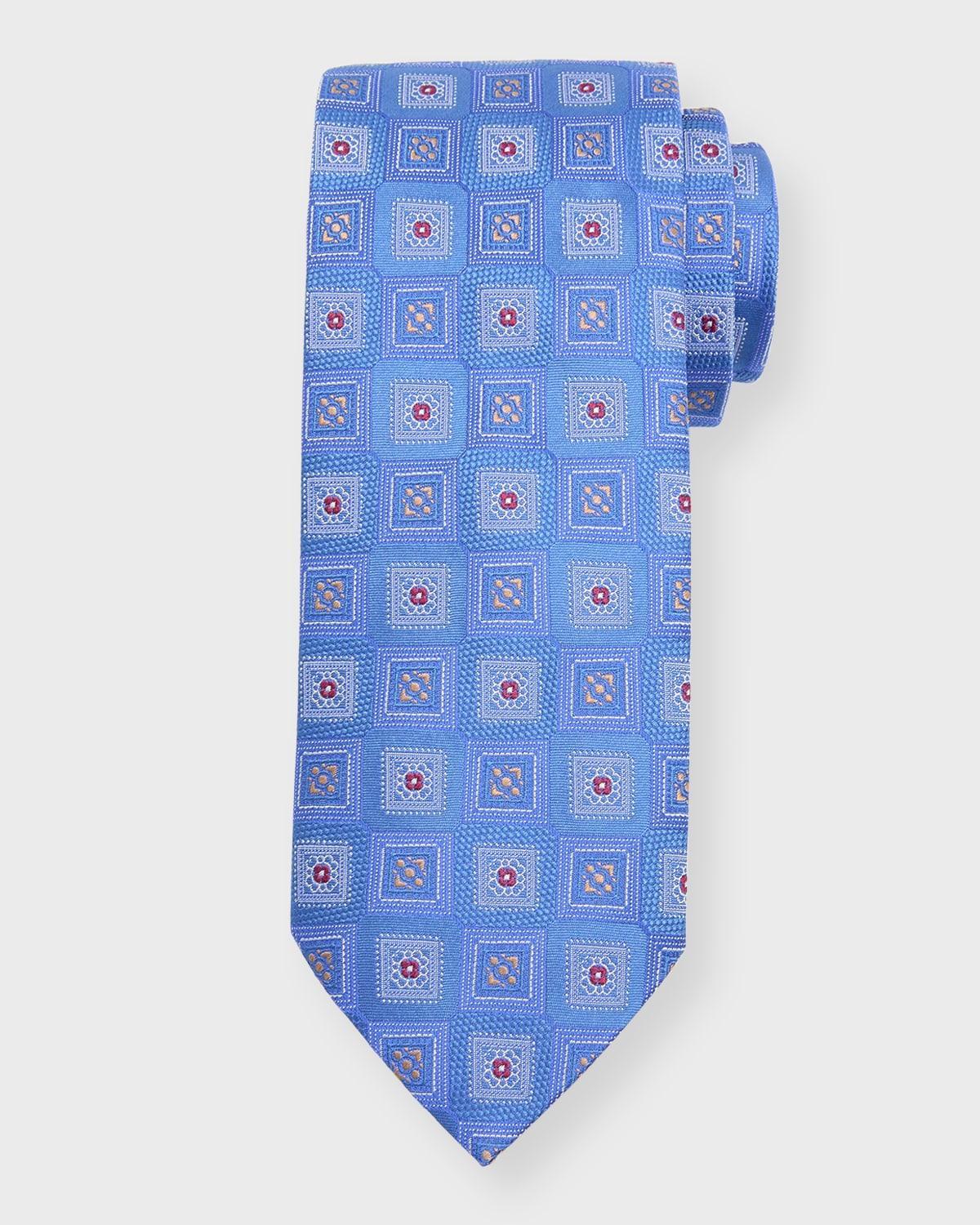 Eton Square Floral Medallion Silk Tie Product Image