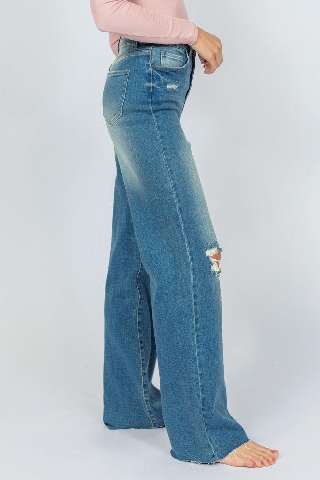 Kelsea Medium Wash Wide Leg Jeans Product Image