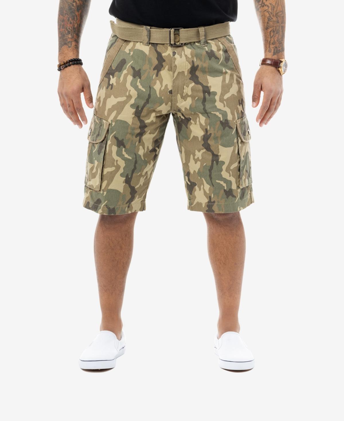 Mens Belted Twill Tape Cargo Shorts Product Image