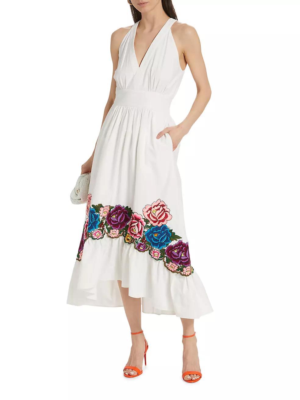 Cordelia Cotton Floral-Embroidered Midi-Dress Product Image