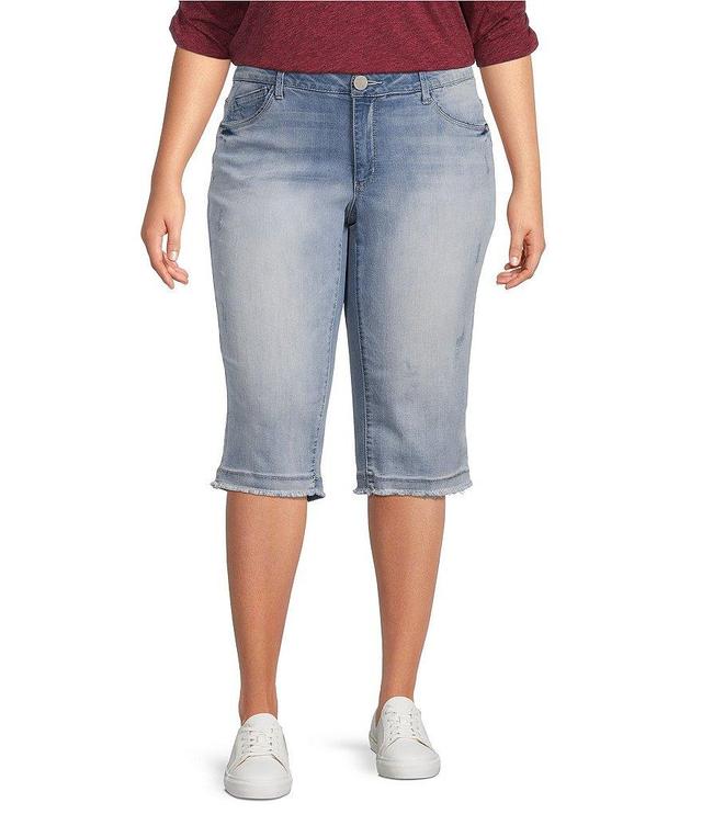 Democracy Plus Size #double;Ab#double;solution Frayed Hem Skimmer Bermuda Shorts Product Image