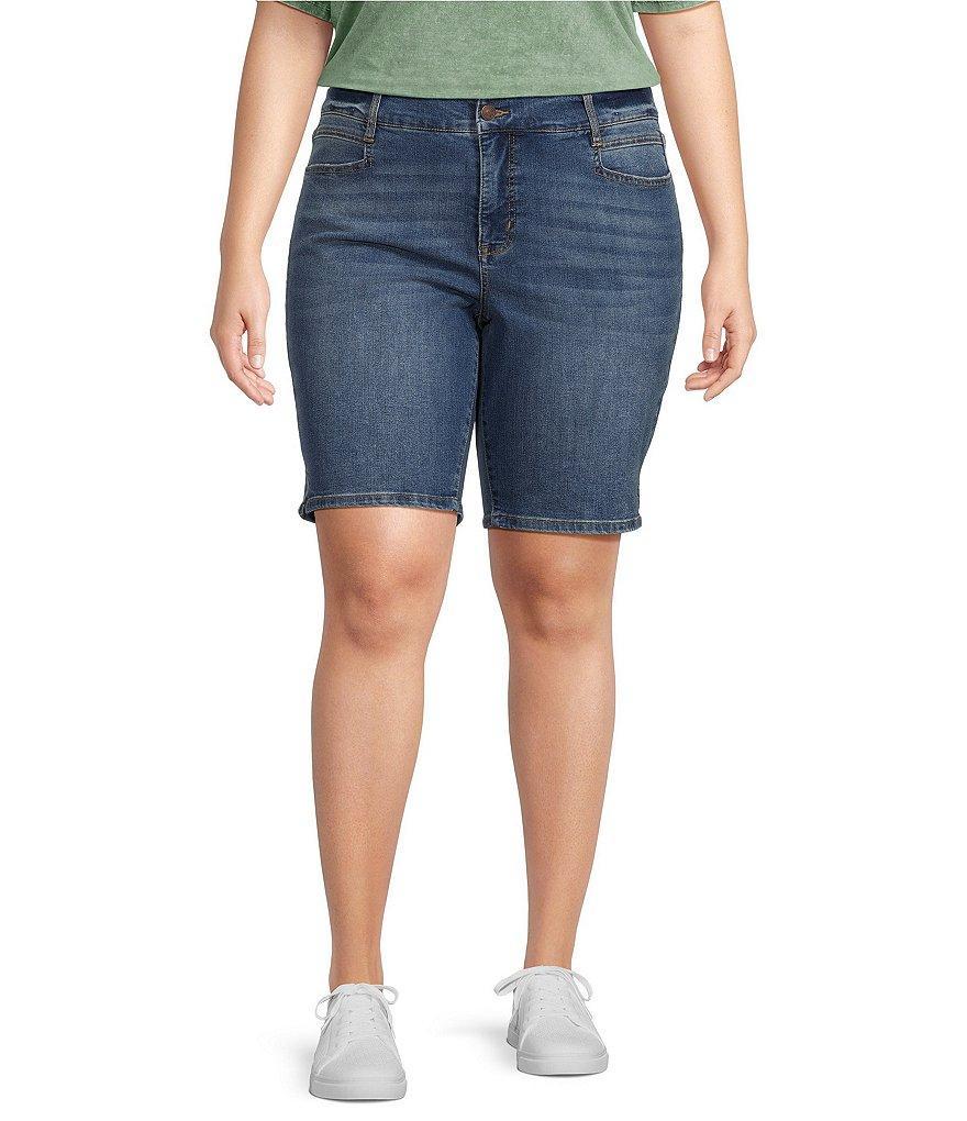 Code Bleu Plus Size Chelsea Stretch Denim High Rise Bermuda Short Product Image