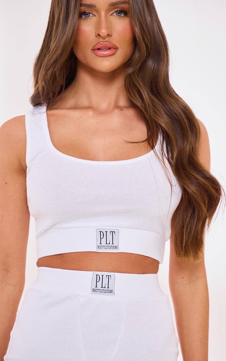 PRETTYLITTLETHING White Scoop Neck PJ Crop Top Product Image