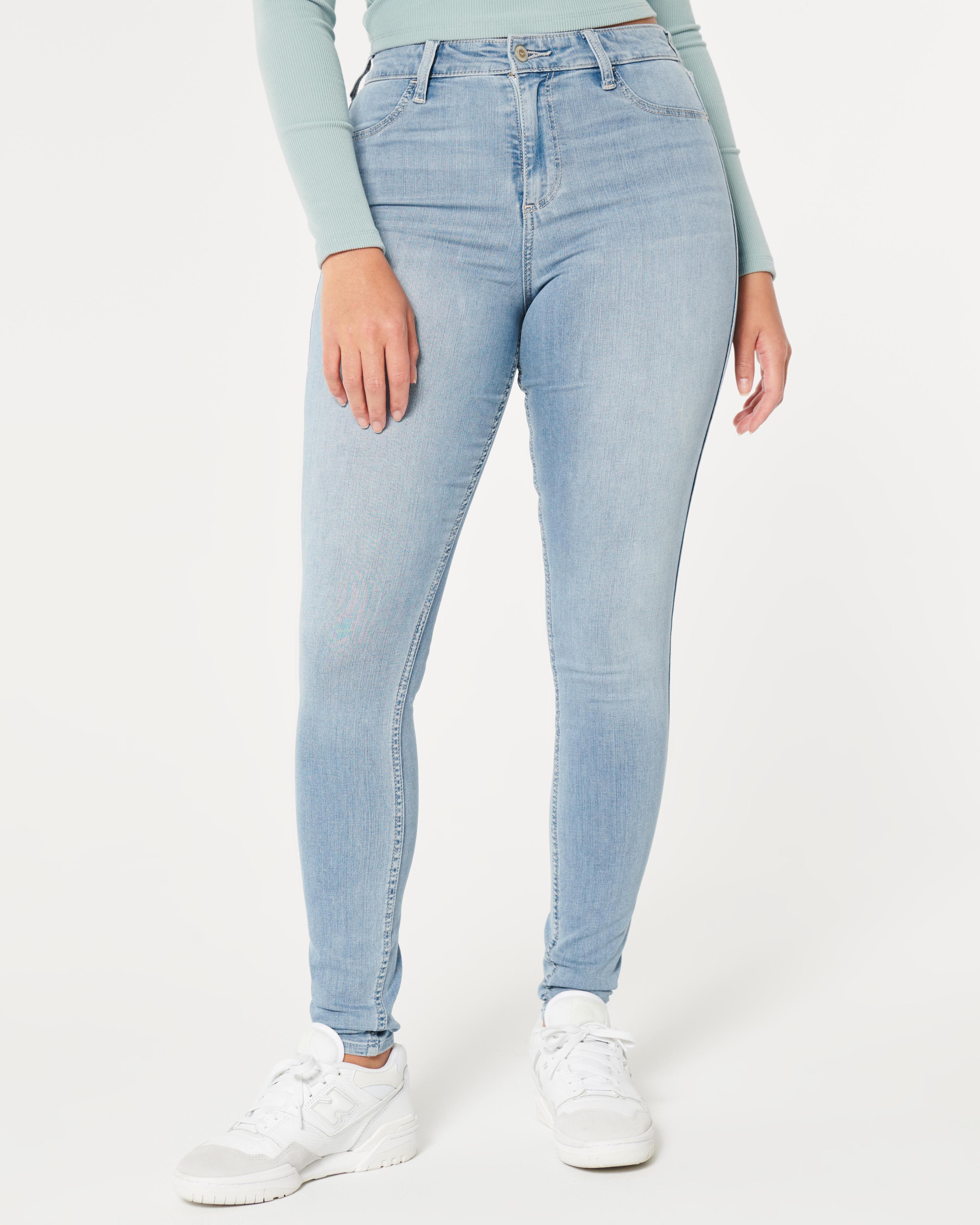 Curvy High-Rise Light Wash Jean Leggings Product Image