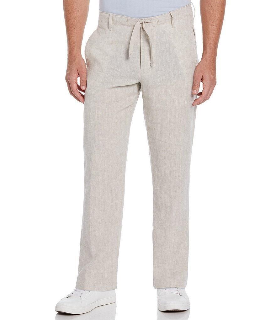 Perry Ellis Linen Flat Front Drawstring Pants Product Image