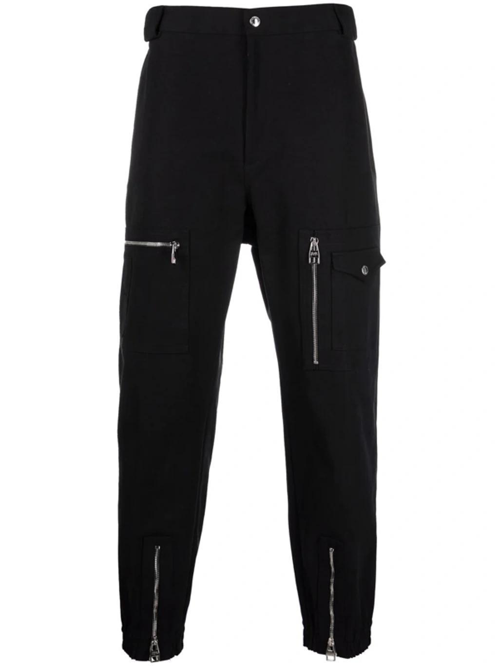 Black Cotton Canvas Cargo Trousers Product Image