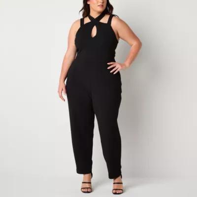 Bold Elements Cutout Womens Sleeveless Jumpsuit-Plus Product Image