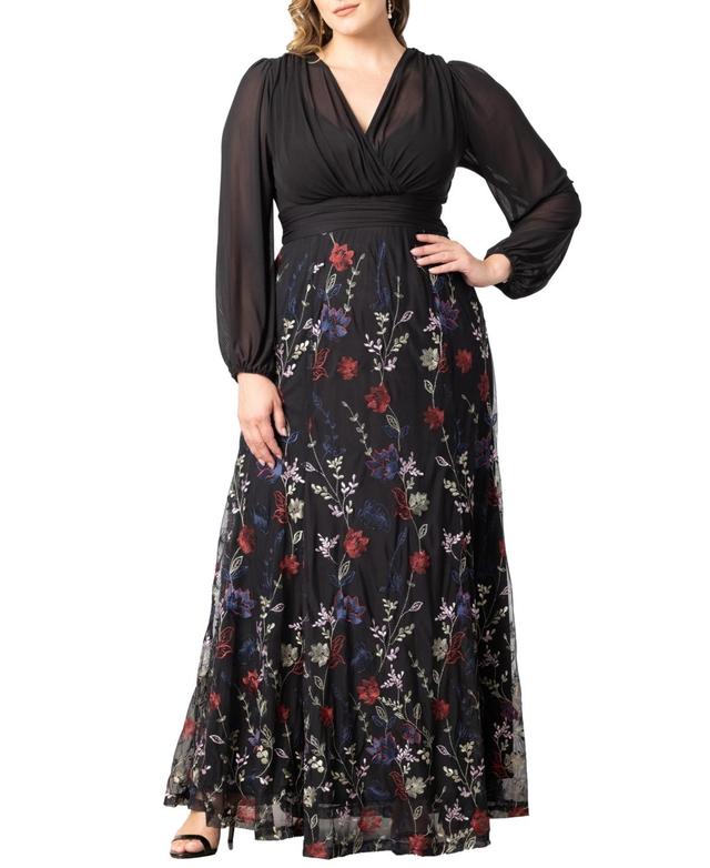 Womens Plus Size Isabella Embroidered Mesh Formal Gown Product Image