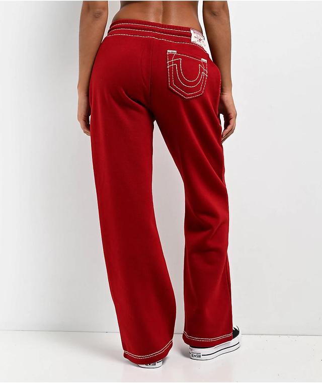 True Religion Super T Fleece Ruby Red Sweatpants Product Image