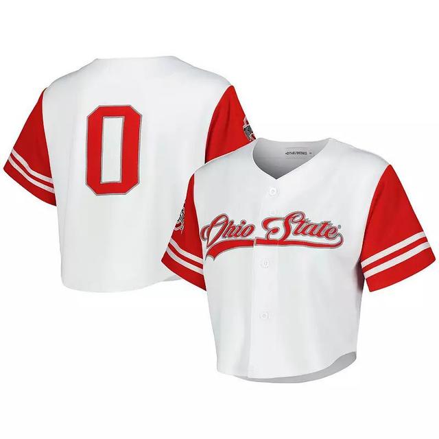 Womens Established & Co. Ohio State Buckeyes Baseball Jersey Cropped T-Shirt Product Image