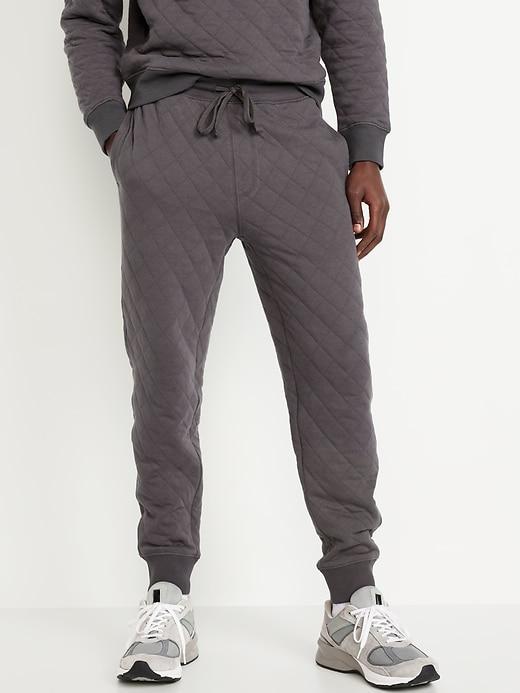 Loose Quilted Fleece Joggers Product Image