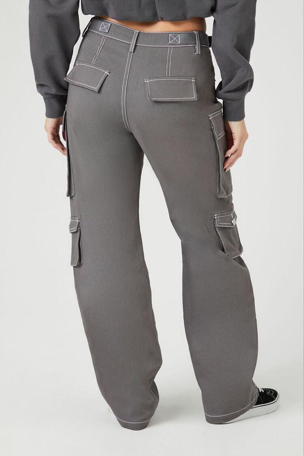 Twill Topstitched Cargo Pants | Forever 21 Product Image