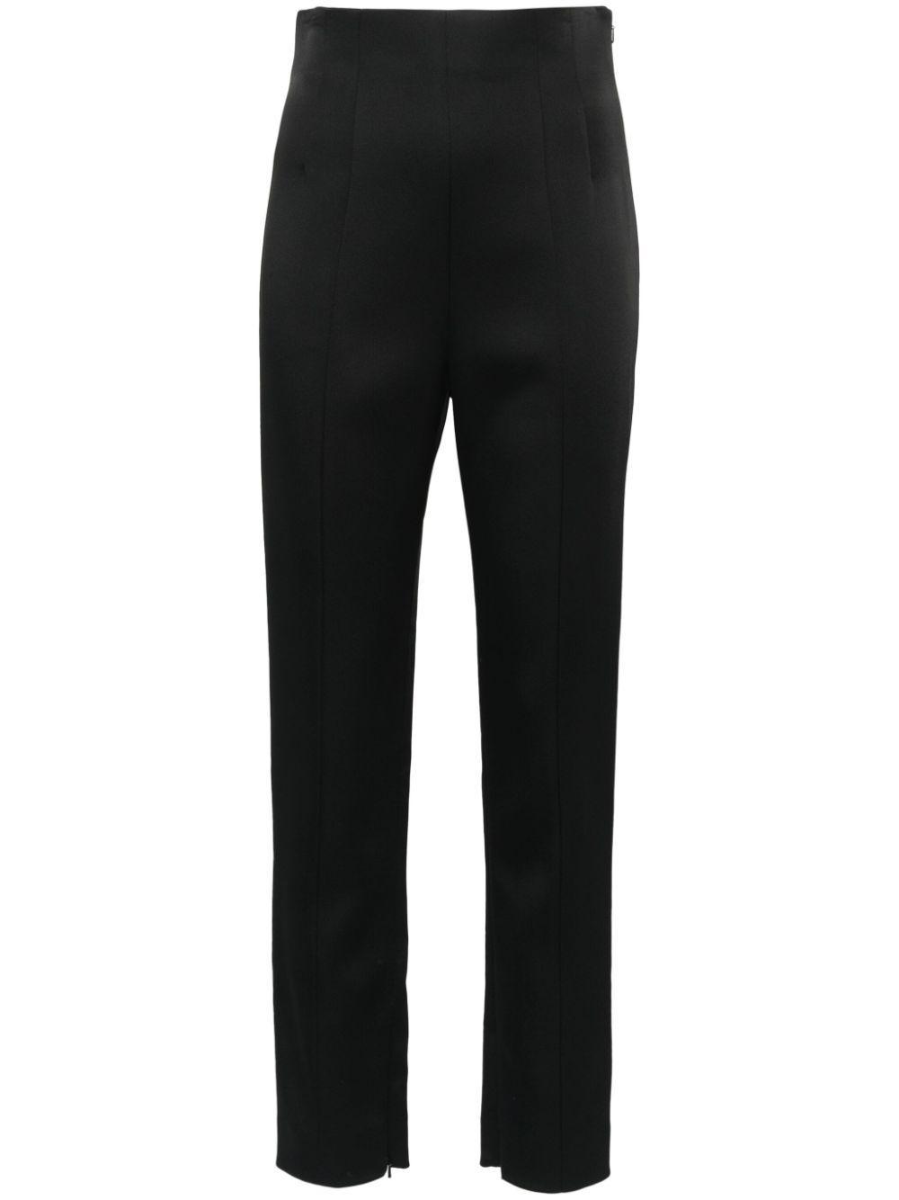 KHAITE Slim-fit Satin Trousers In Black Product Image