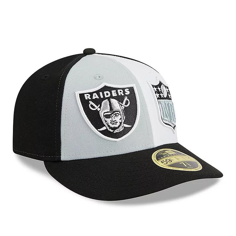 Mens New Era Gray/Black Las Vegas Raiders 2023 Sideline Low Profile 59FIFTY Fitted Hat Product Image