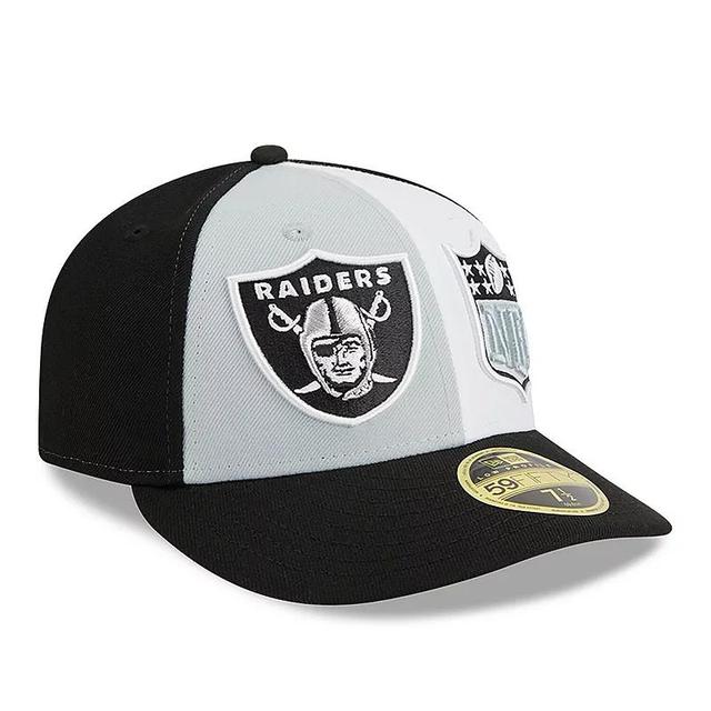 Mens New Era Gray/Black Las Vegas Raiders 2023 Sideline Low Profile 59FIFTY Fitted Hat Product Image