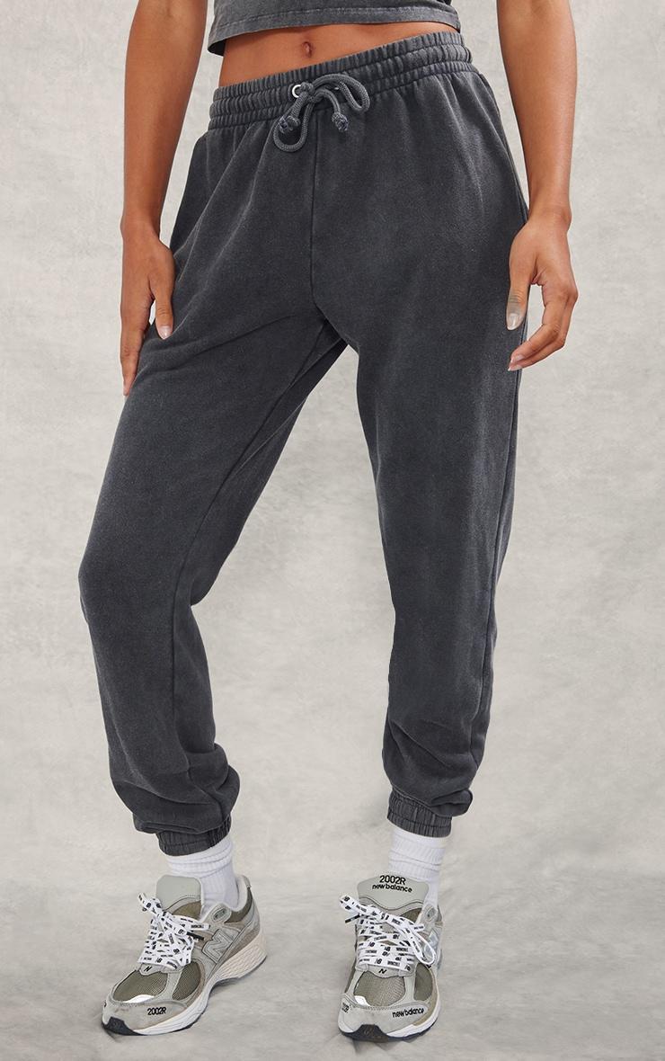 Charcoal High Waisted Cuffed Sweatpants Product Image