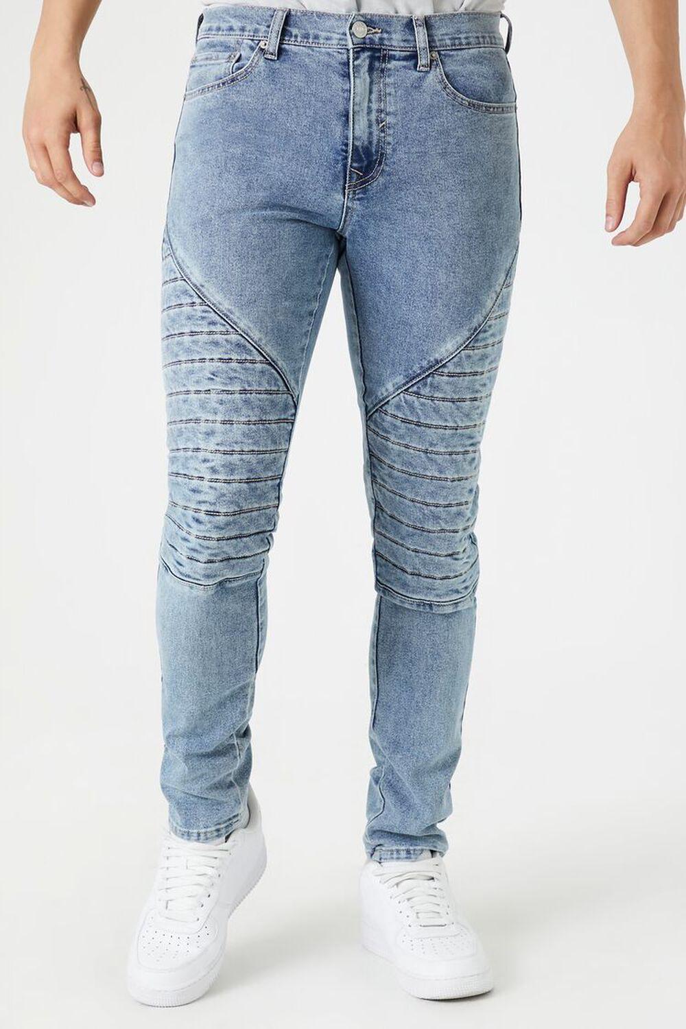 Mid-Rise Moto Skinny Jeans | Forever 21 Product Image