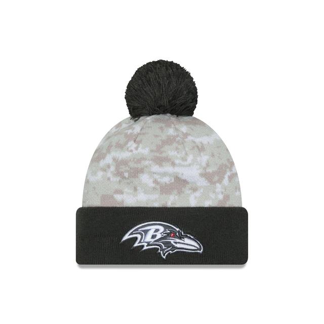 Baltimore Ravens 2024 Salute to Service Pom Knit Hat Male Product Image