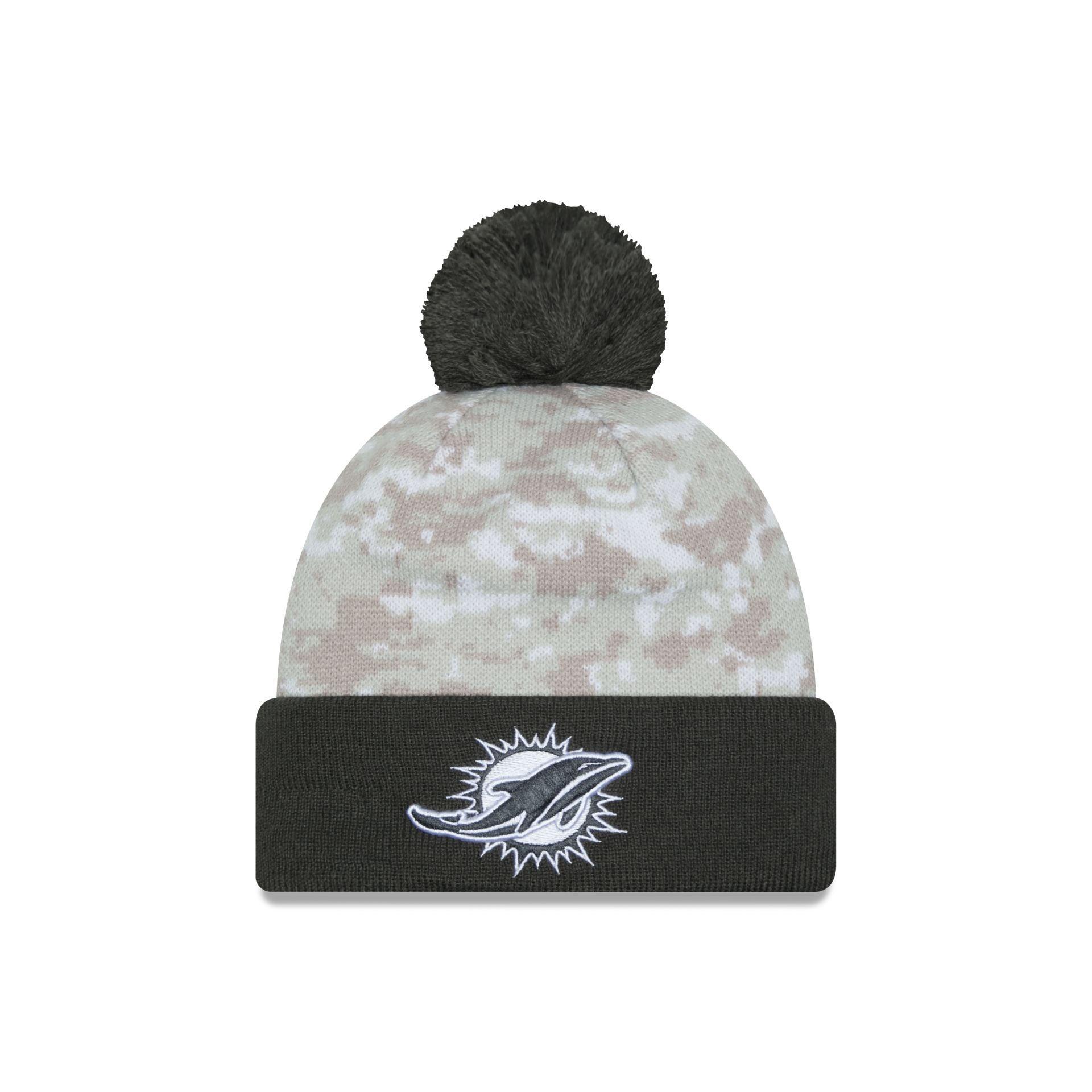 Miami Dolphins 2024 Salute to Service Pom Knit Hat Male Product Image