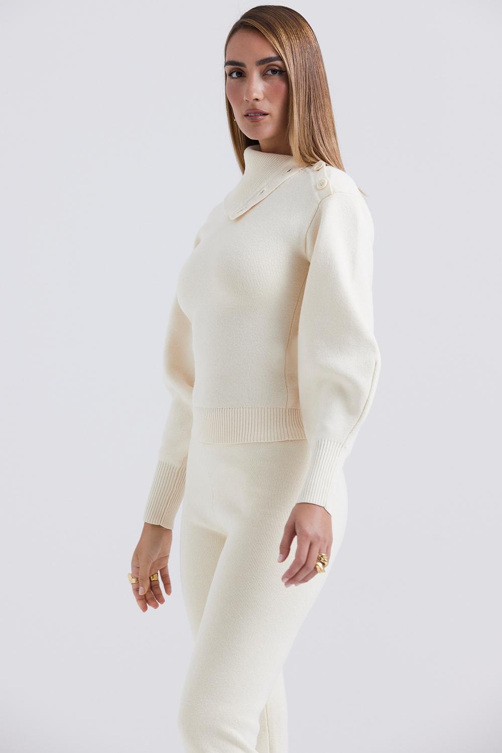 Adelita Cream Cashmere Blend Sweater - SALE Product Image