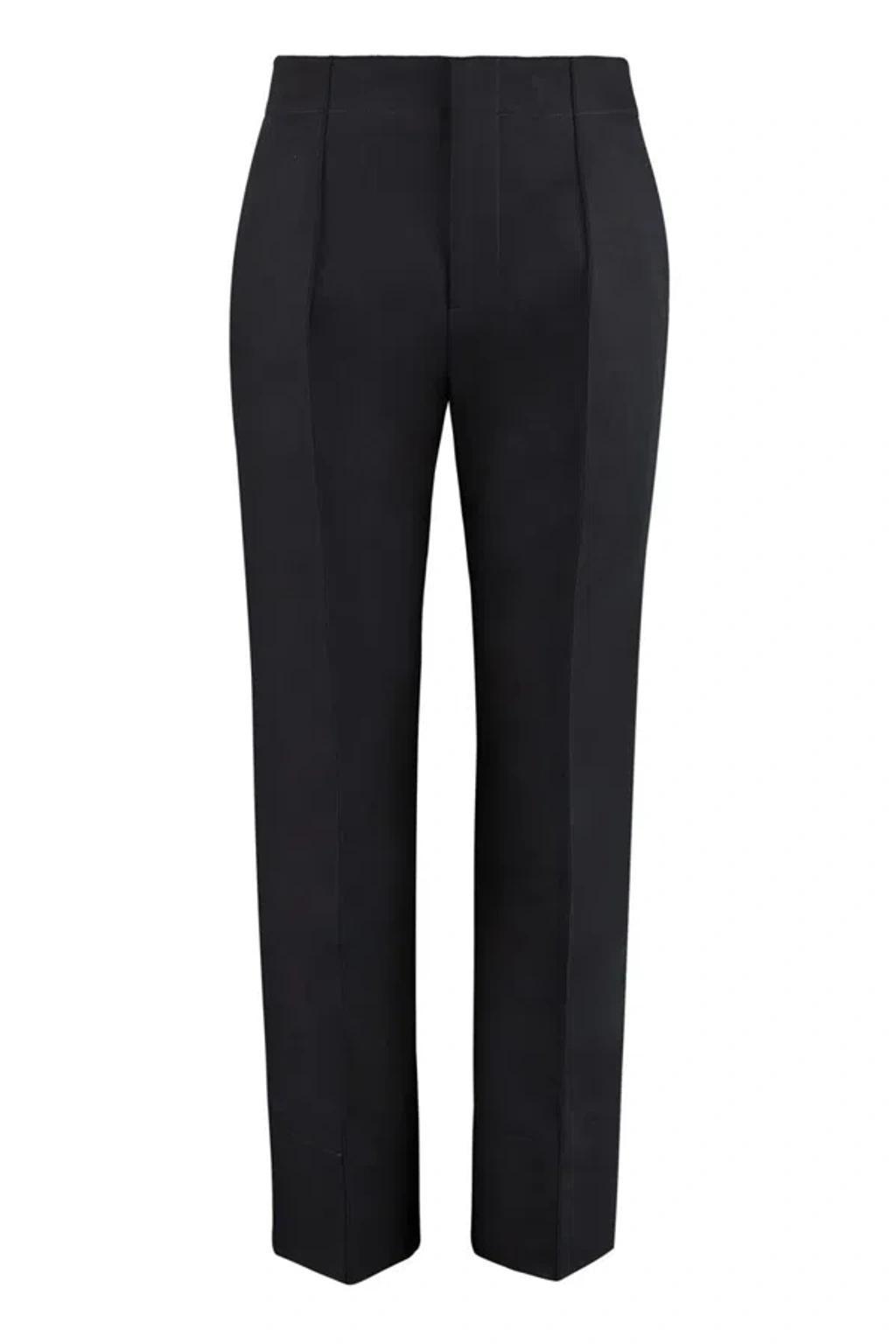 Curved Shape Trousers In Blue Product Image