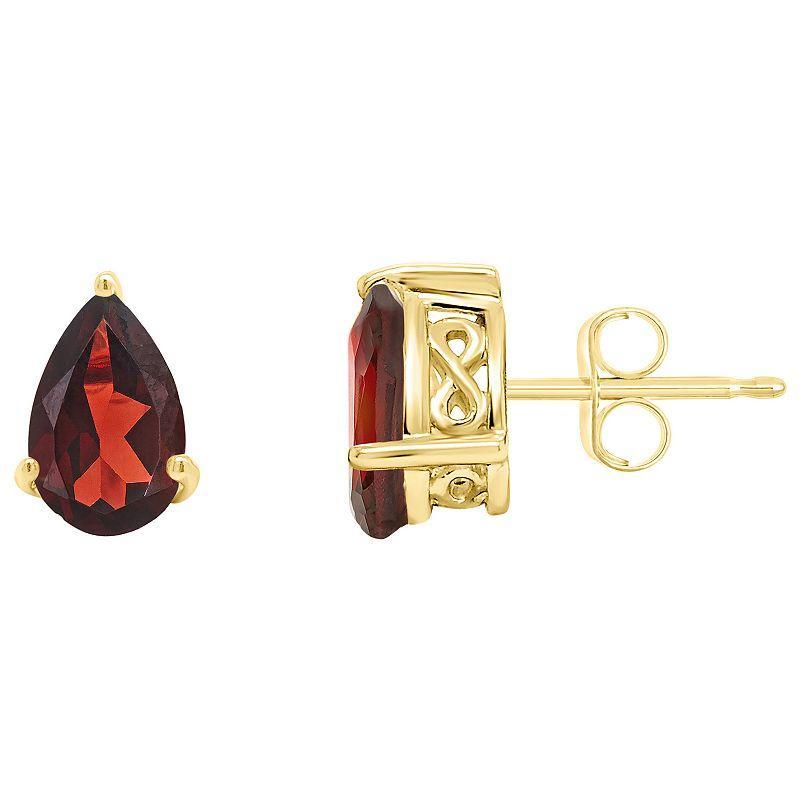 Alyson Layne 14k Gold Pear Cut Garnet Stud Earrings, Womens Product Image