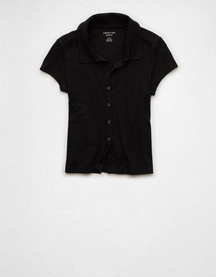 AE Collared Button Front Polo T-Shirt Product Image