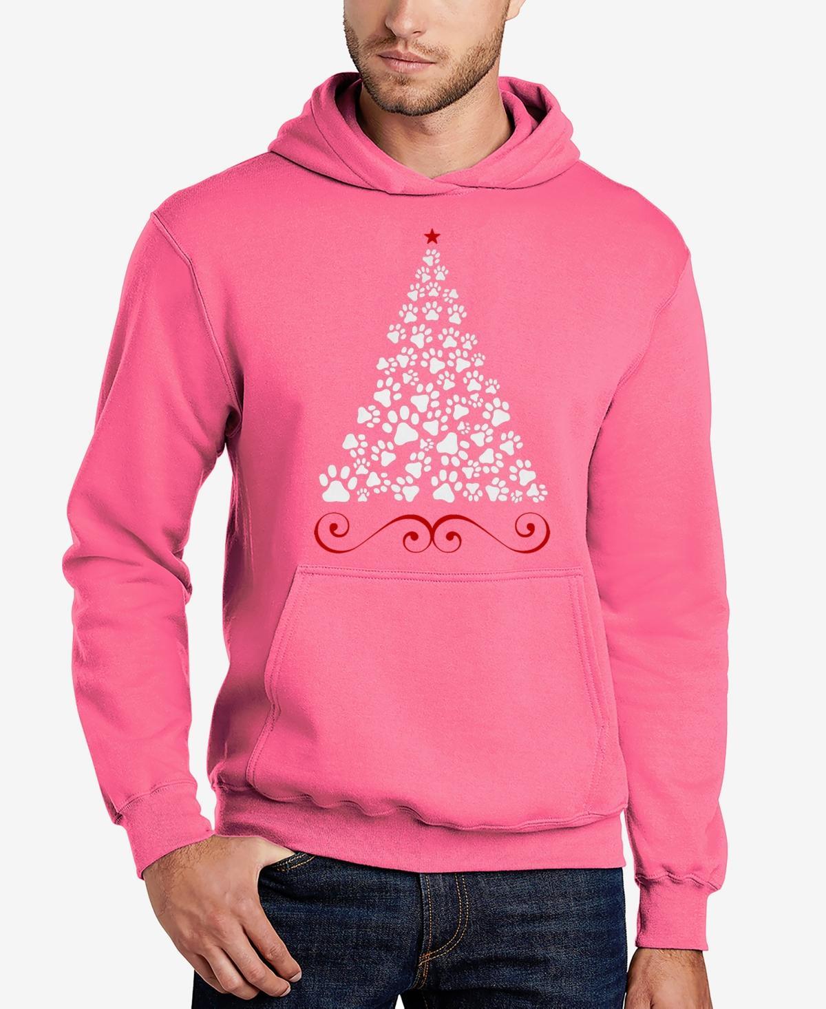 La Pop Art Mens Paw Christmas Tree Word Art Hooded Sweatshirt Product Image