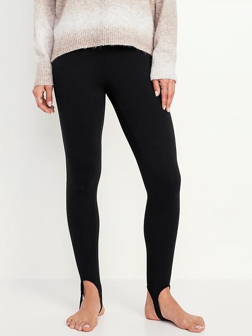 High-Waisted Fleece-Lined Stirrup Leggings Product Image