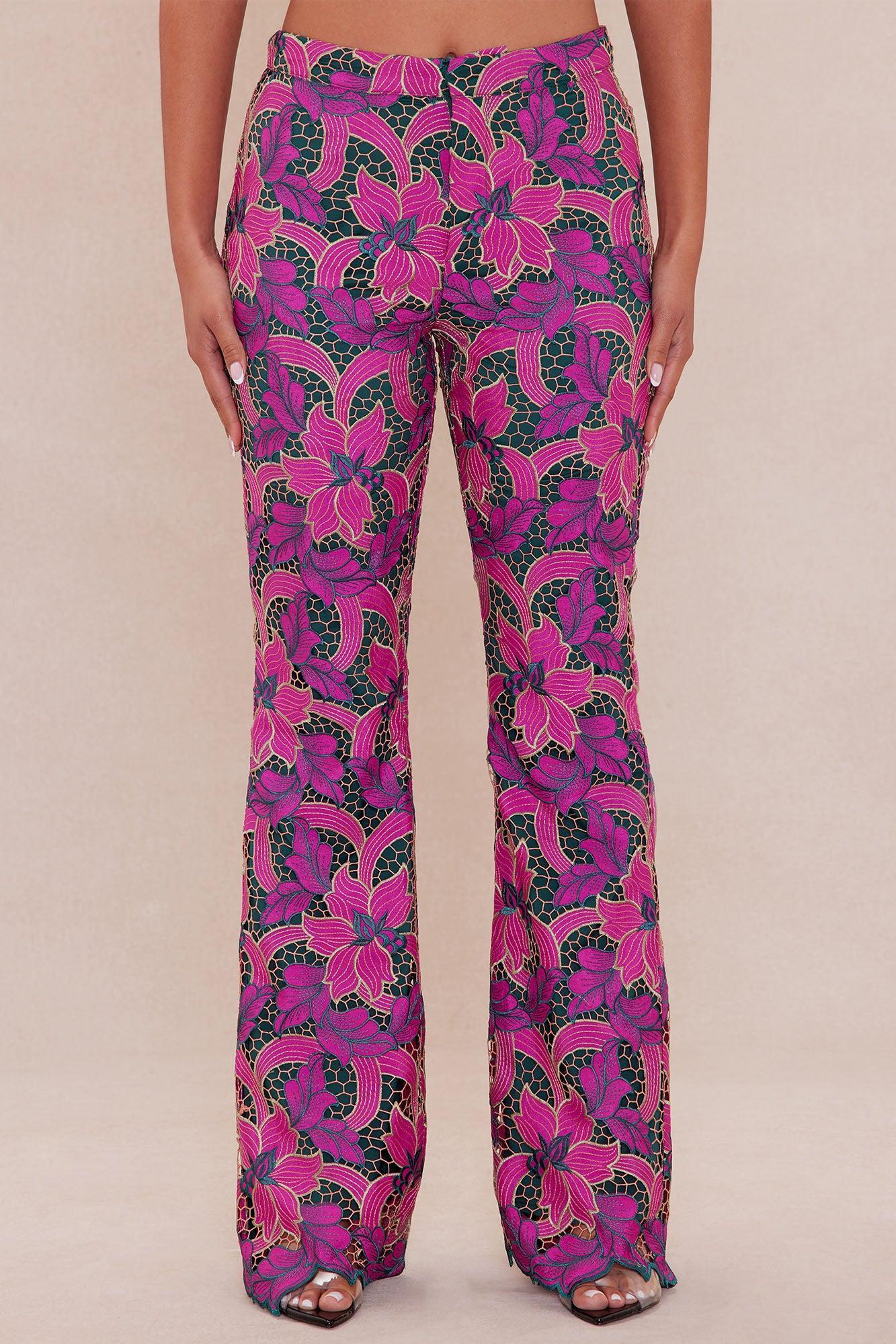 Jackie Embroidered Pant - Purple/combo Product Image