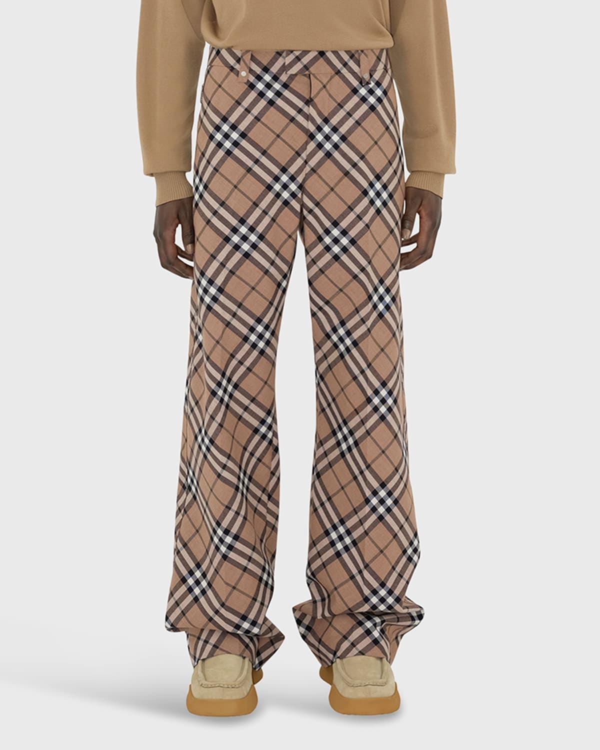 Men's Tailored Check Trousers Product Image