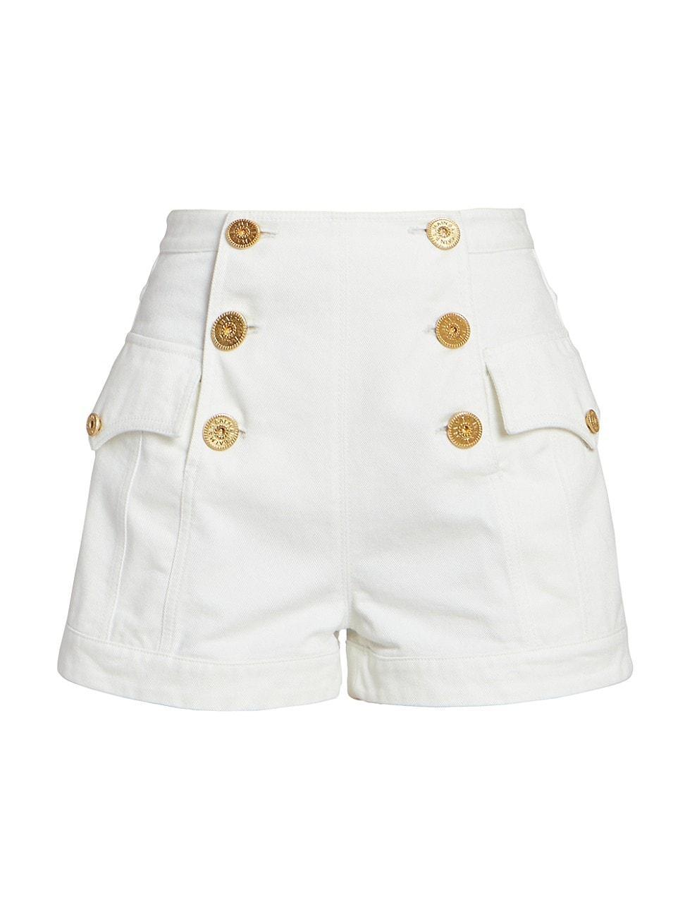 Womens Twill Double-Breasted Shorts Product Image