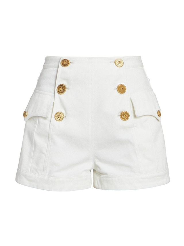 Womens Twill Double-Breasted Shorts Product Image