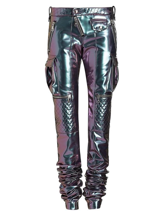 Womens Iridescent Moto Skinny Pants Product Image