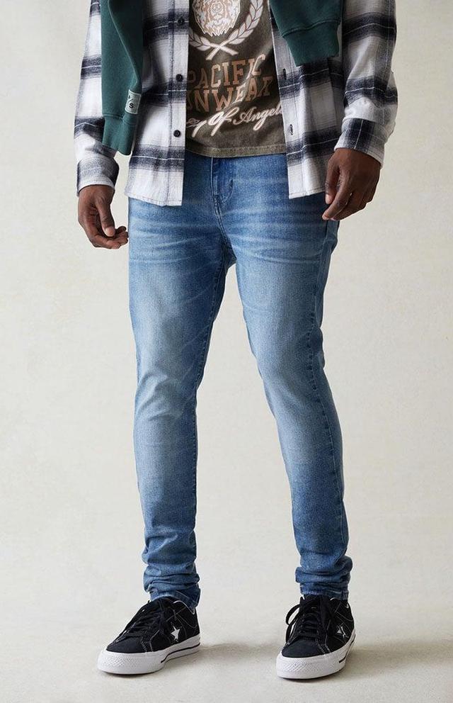 Mens High Stretch Indigo Stacked Skinny Jeans 28W x 30L Product Image