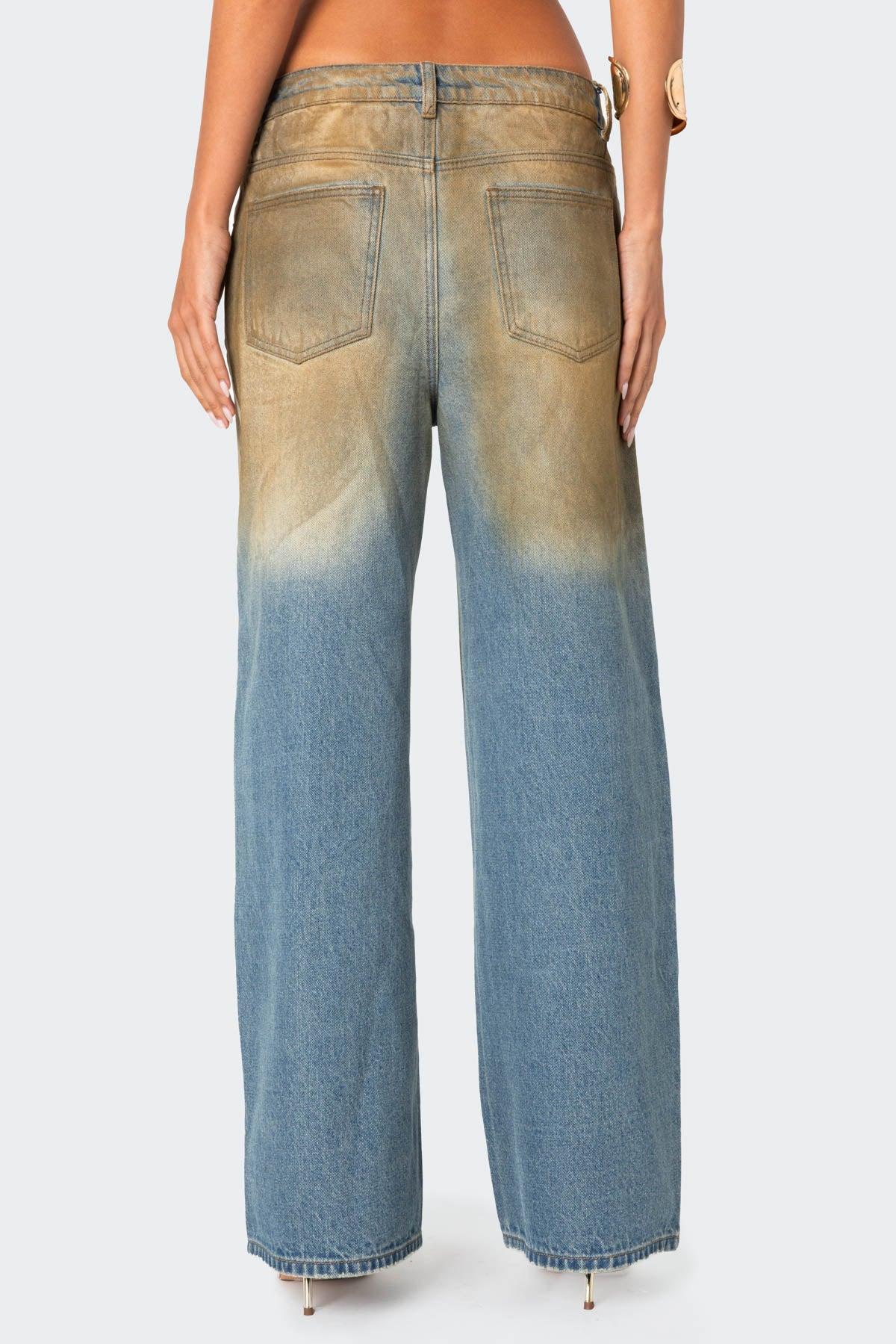 Muddy Washed Low Rise Jeans Product Image