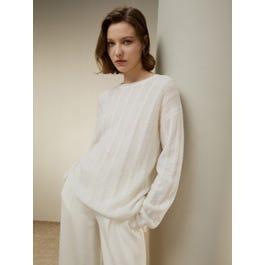Semi-Sheer Cable-knit Cashmere Sweater Product Image