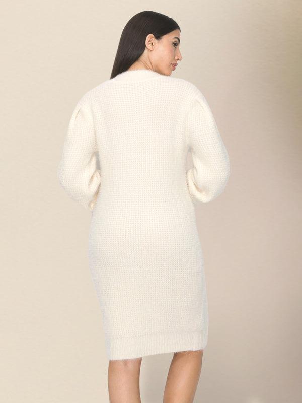 Women's casual slim round neck sweater dressRP0023575 Female Product Image