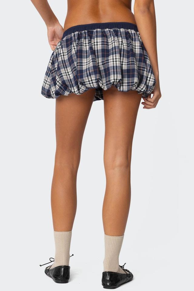 Dianna Plaid Bubble Mini Skort Product Image