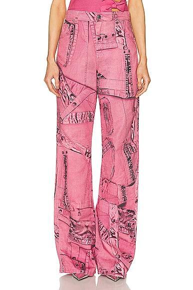 Blumarine J. Boyfriend St Pant in Pink Product Image