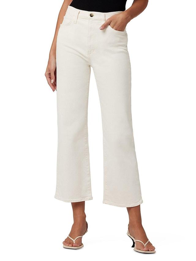 Joes Jeans Womens The Blake Flared Ankle-Crop Jeans - Ecru Product Image