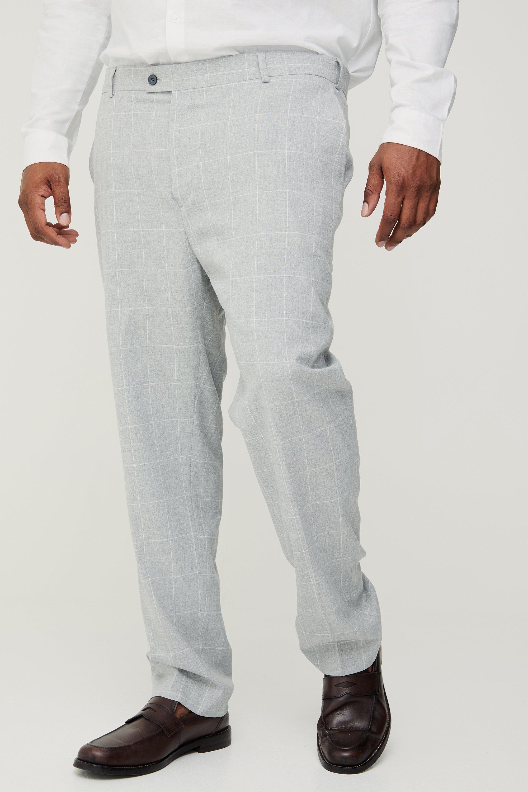 Plus Window Pane Plaid Skinny Fit Pants | boohooMAN USA Product Image