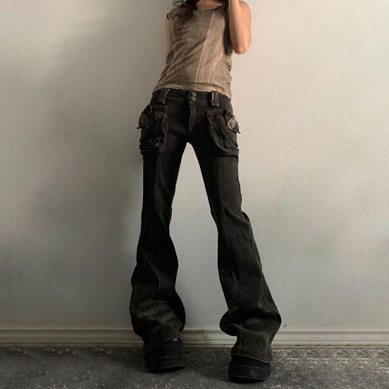 Low Rise Cargo Jeans Product Image