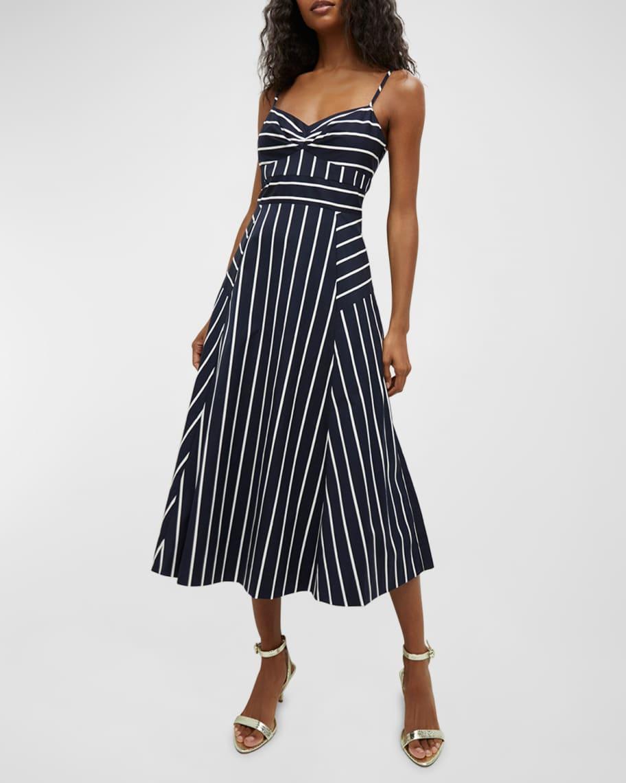 Blige Stripe A-Line Midi Dress Product Image