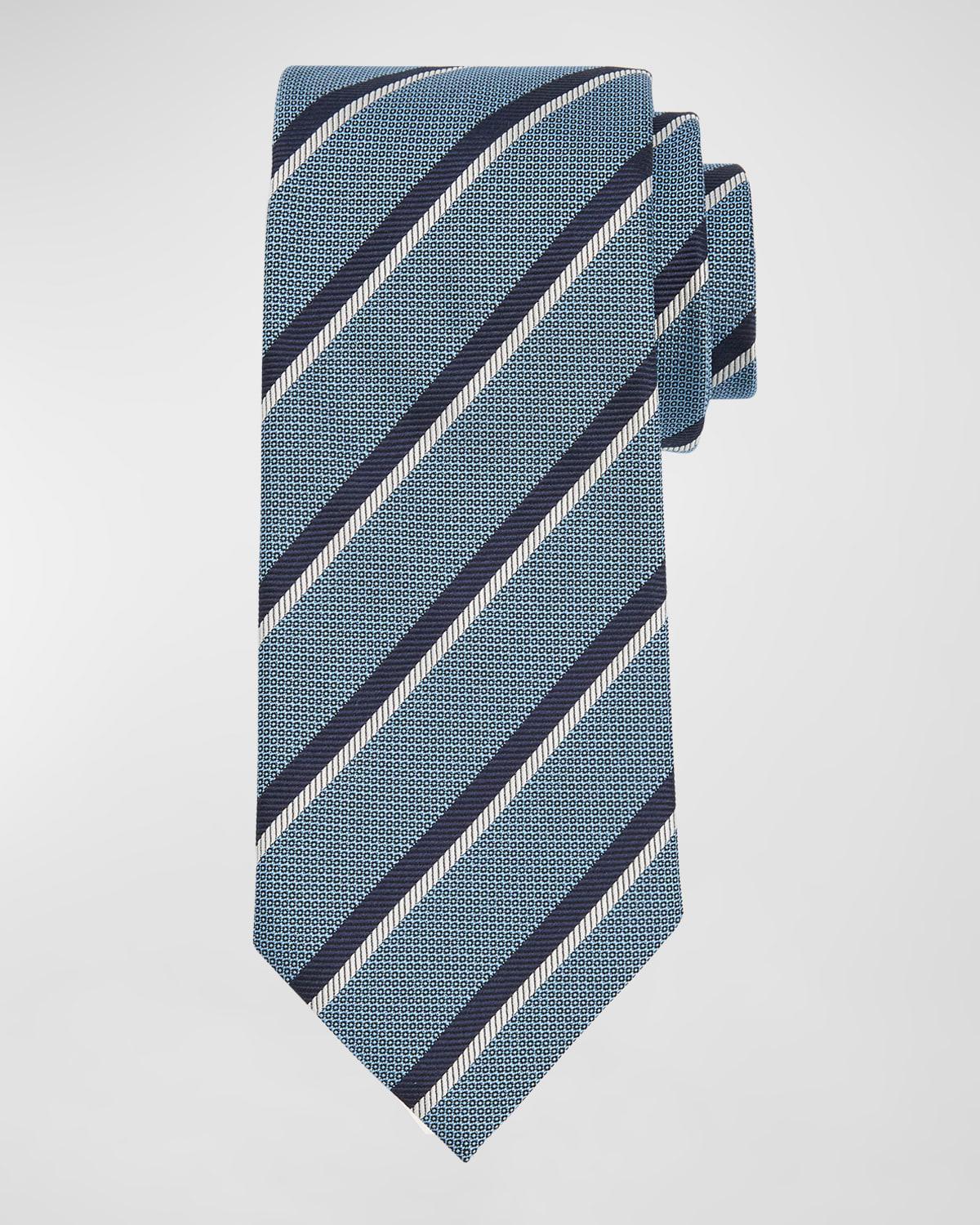 Mens Herringbone Stripe Silk Tie Product Image