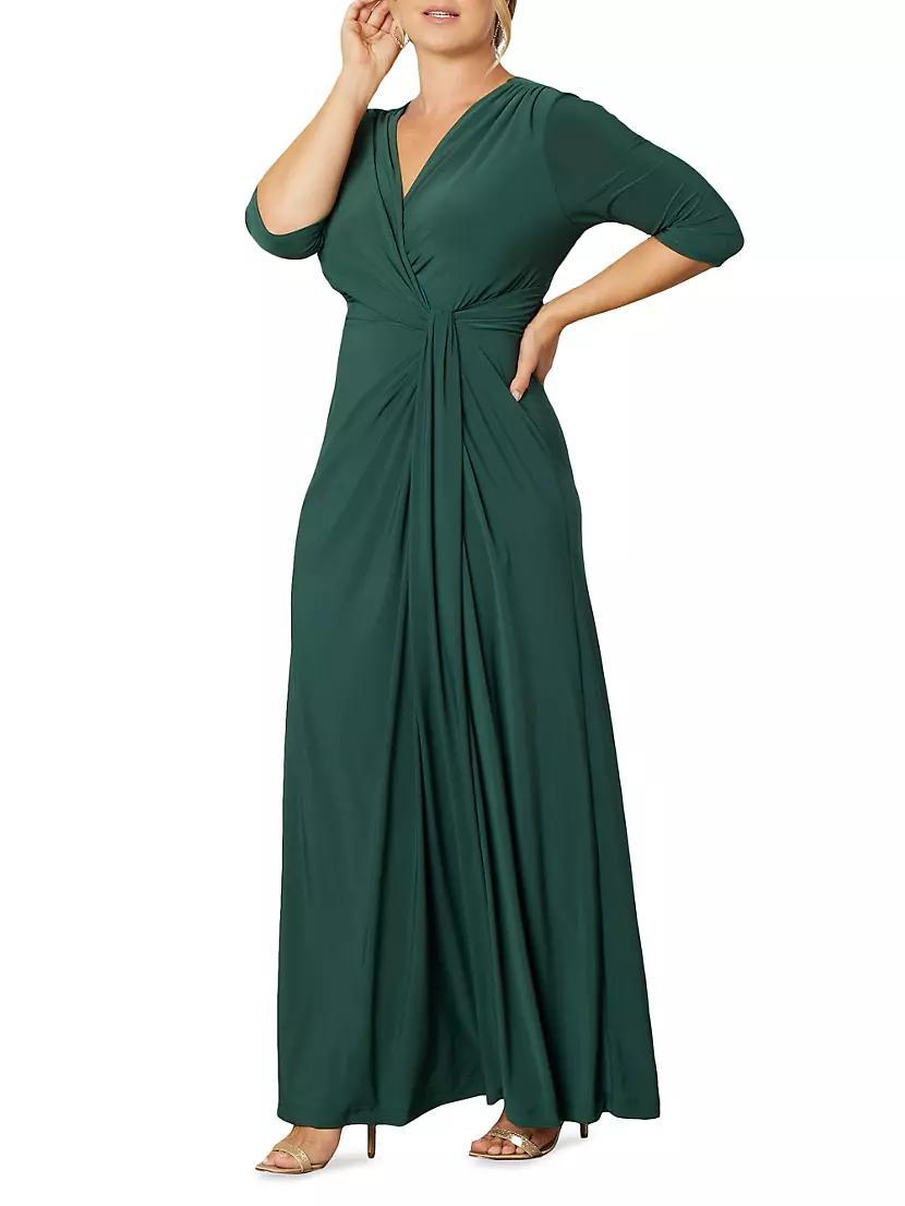 Plus Size Romanced By Moonlight Jersey Wrap-Effect Gown Product Image