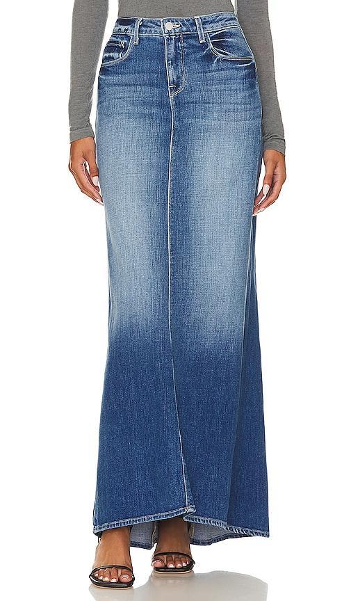 LAGENCE Kailani Mermaid Denim Maxi Skirt Product Image